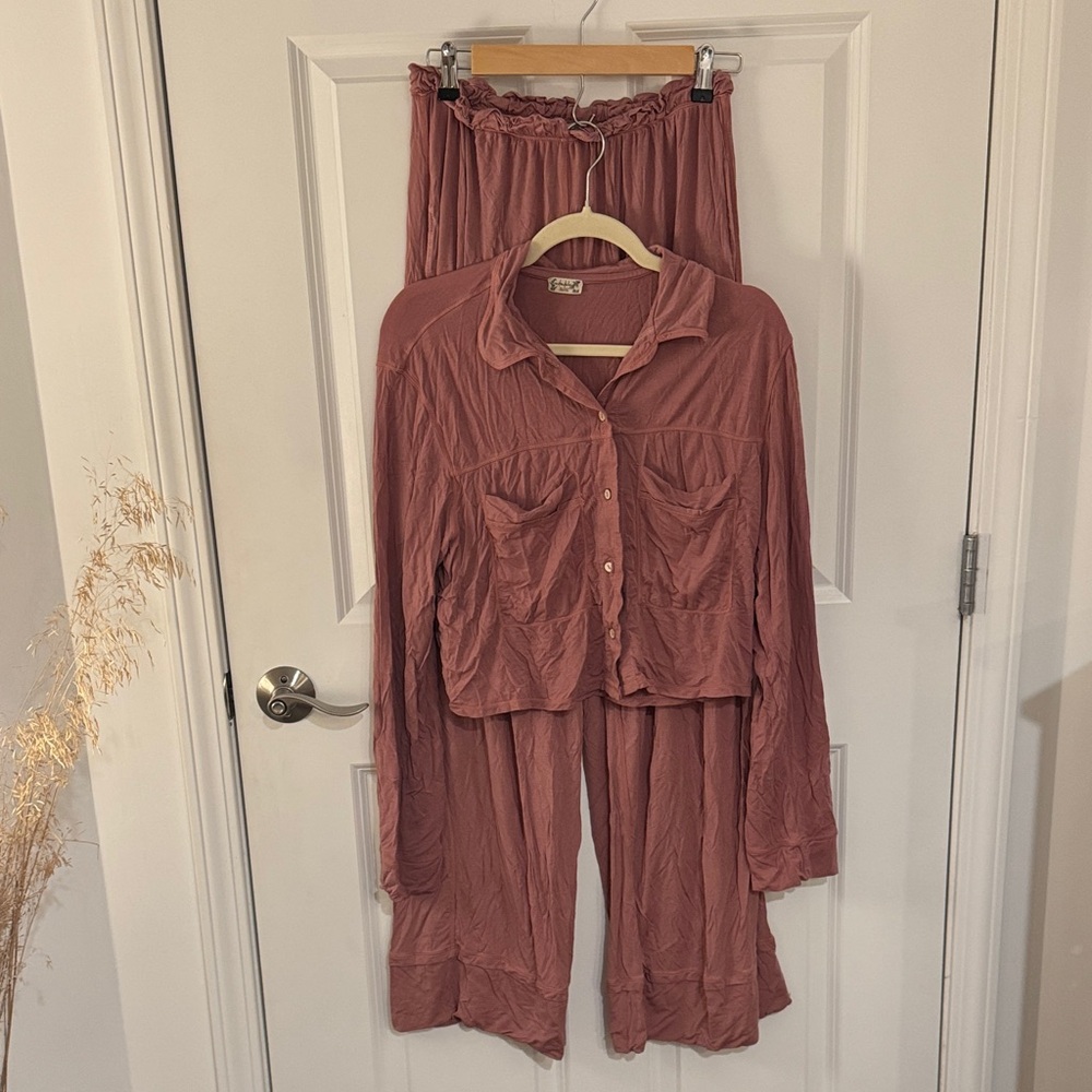 Free People Dusty Rose Jumpsuit Set